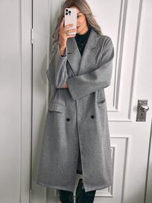 EMERY ROSE 女士落肩双排扣日常穿着大衣