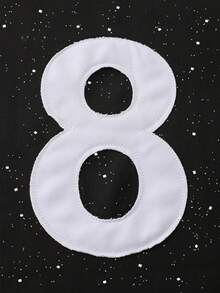 ROMWE MEN Street Life Men's Sequin Embroidered Hoodie Sweatshirt, Loose Cropped Style, Fall