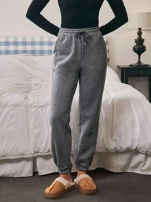 Louniche Damska bluza z kapturem z pluszu, ściągaczem w pasie i spodniami ze ściągaczami, kontrastowy kolor - Wielokolorowe - Zobacz 10