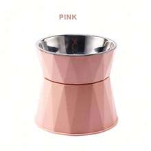 Zazumi Large Capacity Raised Cat Bowl With Stainless Steel Dog Bowl, Detachable Triangle Pattern Pet Bowl