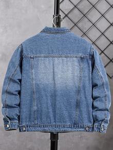 青少年男孩休闲复古破洞牛仔夹克