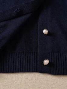 Genkimix Kids Young Girls Sweater Co-Ords, Cute 3D Bow Ruffle Trim Knit Sweater Set, Loose Versatile Cardigan + Pants 2-Piece Outfit, Long Sleeve Knitted Sweater Set, Suitable For Daily Wear, Outings, Travel In Autumn/Winter Fall