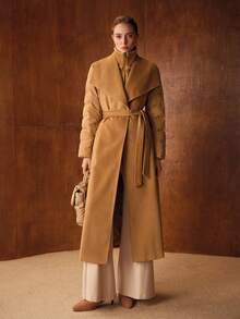 MOTF PREMIUM BELTED POCKET WINTER COAT - Brown - View 2
