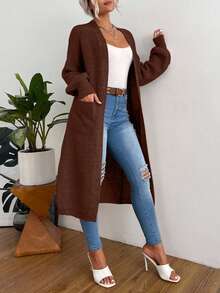 Plain Long Sleeve Cardigan, Casual Everyday Wear Burgundy Cardiganlong Cardigans Ladieslong Sweater Cardigan,Petite,Tall