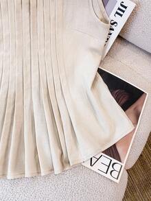 Franclia Áo vest ngắn nhẹ, thoải mái, thiết kế thanh lịch, dễ mặc hàng ngày, dành cho nữ, bộ sưu tập mùa xuân mới - Màu be - Xem 6