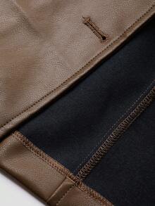 DAZY Women's Loose Casual PU Blazer Jacket, Autumn Buisness Attire