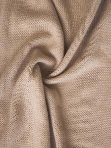 Louniche 2pcs Women's Casual Color Block Drawstring Knitted Set - Camel - View 7