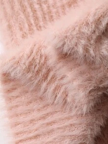 DAZY Conjunto feminino de malha com gola assimétrica, botão de metal e decoração de borboleta, rosa, colete e cardigan, casual e chique, outono/inverno - Rosa - Ver 4