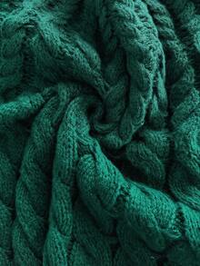 Florisole Women's Casual Everyday Simple French Loose Raglan Sleeve Cable Knit Pullover Sweater, Autumn/Winter