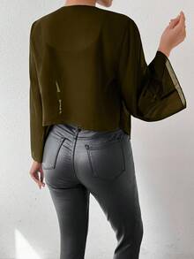 RosyDaze Damen Lässige Oversized Jacke mit Kragen und offenem Verschluss, Herbst