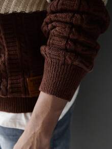 Maglione casual da uomo a righe colorate, autunno/inverno