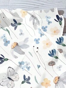 SHEIN LUNE Women's Watercolor Floral Print Casual Shirt, Suitable For Summer Short Sleeve Blouses Butterfly Print Blouses Floral Blouses For Women Fall Clothes For Women Chic Blouses For Women