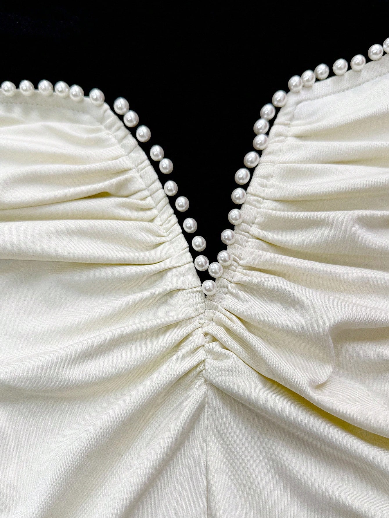 Elenzga فستان أنيق مناسب للسيدات مزين باللؤلؤ، خصر...