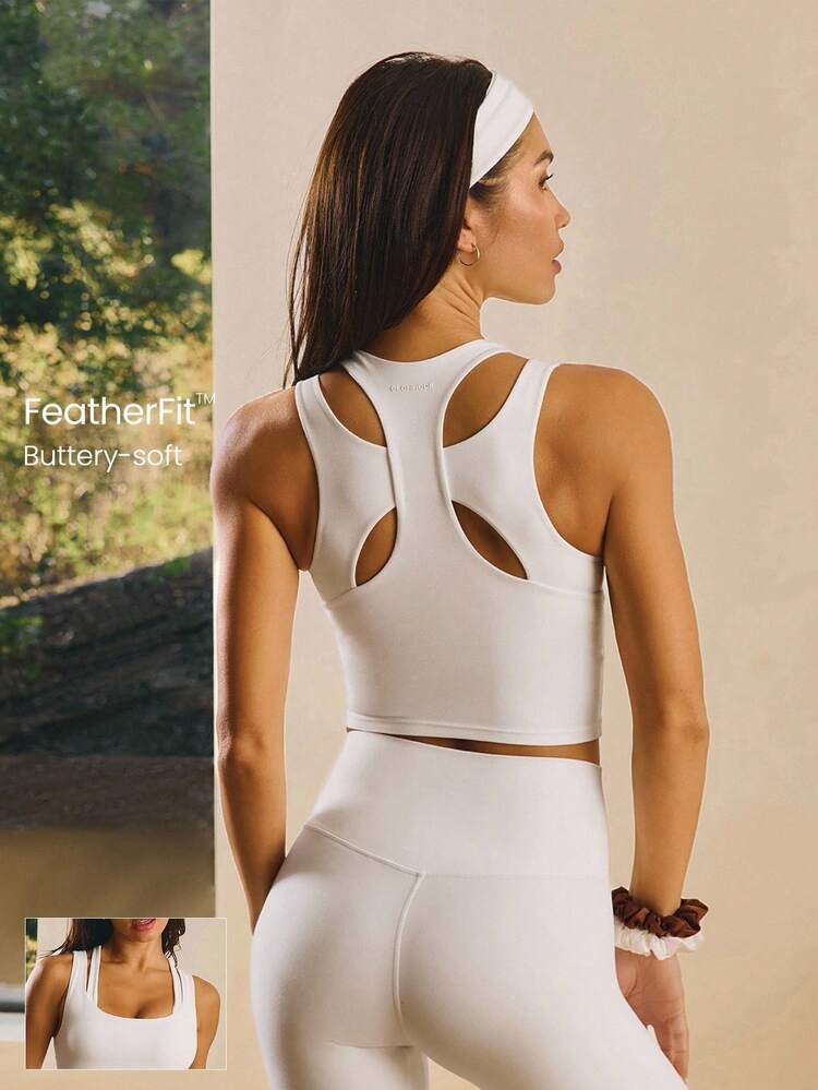FeatherFit™ Double-Strap Sports Bra Low Impact Yoga Pilates Daily