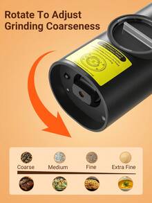 Teckwe Electric Salt And Pepper Grinder Set (2 Packs), Automatic Salt Pepper Mill Grinder, Adjustable Coarseness, LED Light, Pepper Grinder And Salt Grinder Refillable With Coarseness, Kitchen Accessory