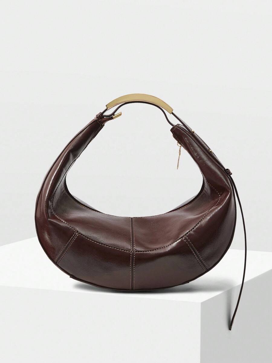 MOTF PREMIUM PU LEATHER ZIPPER TOP HANDLE BAG ESPRESSO BROWN - Coffee - View 1