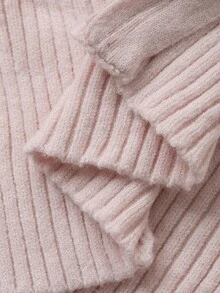 DAZY Women's Autumn/Winter Textured Cable Knit Patchwork Fitted Hoodie Sweatshirt, Casual Sexy Cardigan - Pink - View 12