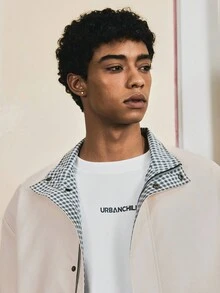 SWAVVY Giacca corta casual da uomo in tinta unita, autunno inverno