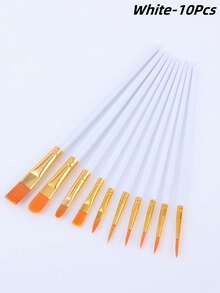 10pcs Artist Brush Set - Suitable For Acrylic, Oil, Watercolor, Face, Nail Art, Detail Painting And Rock Painting,Durable, Ease Of Use, Giftable, Versatile, Back To School,School Supplies