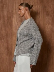 MUSERA One Button Knit Cardigan Spring Casual Cute Oversized Airport Holiday Back To School Winter Everyday - Grey - View 3