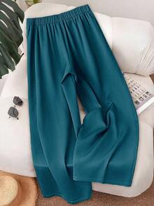 GlowEve CURVE Plus Size Women's Elegant 3D Floral Patterned Vest Suit, Fashion Decorative Button Blazer And Trousers For Commuting Winter Fall Autumn - Teal Blue - View 2