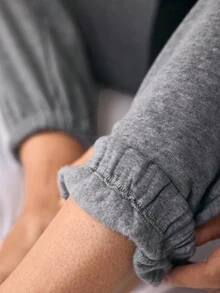 Louniche Damska bluza z kapturem z pluszu, ściągaczem w pasie i spodniami ze ściągaczami, kontrastowy kolor - Wielokolorowe - Zobacz 11