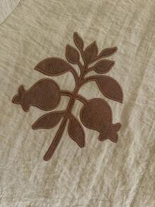 Florisole Herbst Boho besticktes Knopf-Lässig Bluse für Frauen