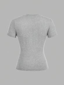 SHEIN EZwear 3pcs Women Casual Crew Neck Bodycon Long Sleeve T-Shirt Set, Suitable For SummerIn Fall/Winter - Multicolor - View 8