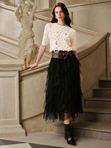 Savoree Women's Pullover Sweater, Autumn/Winter, Sweet & Youthful Oversized Knit Sweater With 3D Fruit Pattern Design, Fashionable & Comfortable - Apricot - View 4