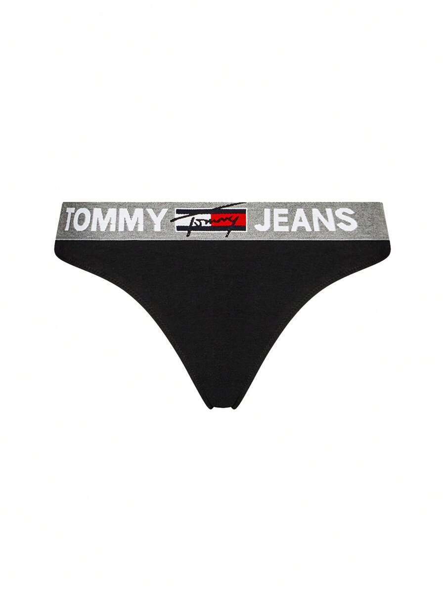 Tommy Hilfiger Women's Sports Briefs Skin-Friendly Versatile Comfortable Outdoor Commuting Casual UW0UW02773-BDS - 黑色 - 查看 1