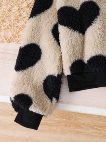 Emery Rose Kids Emery Rose Kids 少女爱心图案长袖抓绒卫衣，爱心印花套头衫，休闲、运动、户外、优雅少女爱心上衣，少女上衣，女童抓绒上衣，女童冬季上衣，少女上衣，女童抓绒套头衫，女童抓绒上衣，女童冬季服装，女童秋季服装，儿童奶油色上衣，黑色爱心印花上衣，儿童爱心印花上衣，女童黑色爱心上衣，女童奶油色上衣，女童冬季服装，儿童上衣，女童秋季服装，女童服装 - 黑與白 - 查看 4