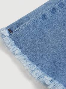 Vaqueros casuales de cintura elástica con bolsillos para niña bebé 2025 de estilo Y2K azul, para uso diario, otoño e invierno, casual y fresco/ Acción de Gracias, primavera y verano casual de vacaciones estilo campestre bohemio, playa, estilo callejero occidental para niña, Spring Break, vaqueros acampanados de festival rave, vaqueros acampanados para bebé - Azul lavado medio - Ver 4