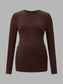 Modmama 3件套孕妇休闲圆领长袖修身孕妇T恤