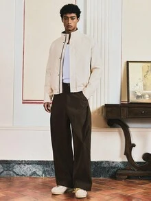 SWAVVY Giacca corta casual da uomo in tinta unita, autunno inverno