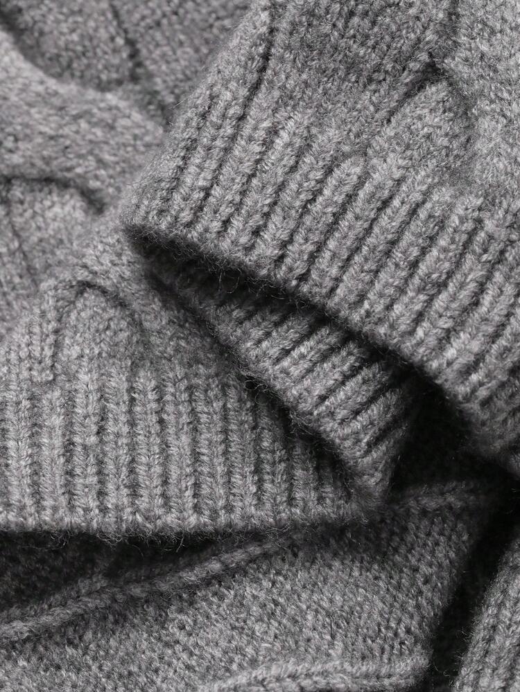 2pcs/Set Women Loose Casual Gray Sweater, Autumn/Winter