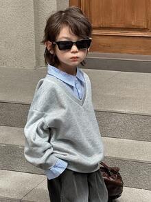 DAZY 幼儿男童休闲宽松羊毛套头衫，秋季街头风格