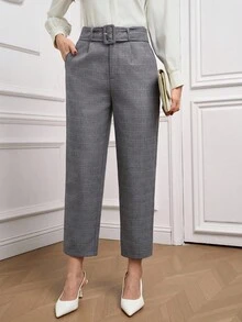 Ellevyn 女士优雅办公室装烟管裤、锥形裤、正装裤 - 灰色 - 查看 8