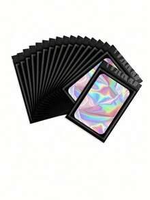 彩虹全息密封袋金属箔袋自锁袋珠宝包装闪亮彩色铝箔袋用于礼品派对节日婚礼圣诞节生日化妆品配件储存 - 多色 - 查看 13