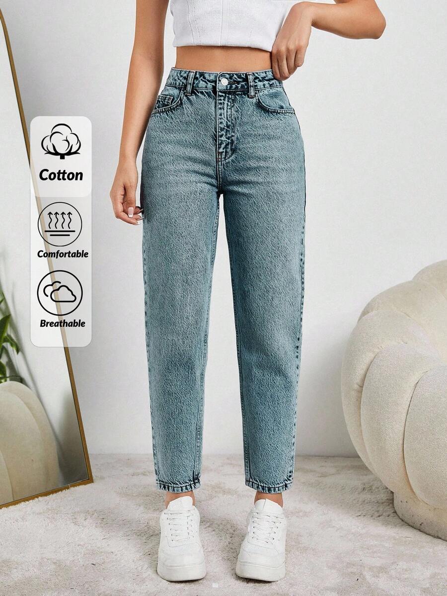 Erstaunlich Mom Jeans Hellblau Bild