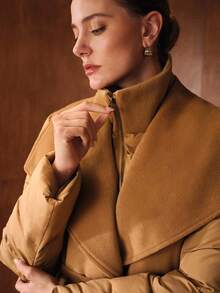 MOTF PREMIUM BELTED POCKET WINTER COAT - Brown - View 4