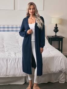 EMERY ROSE Jaket Panjang Wanita Kasual Warna Polos - Navy Blue - View 1