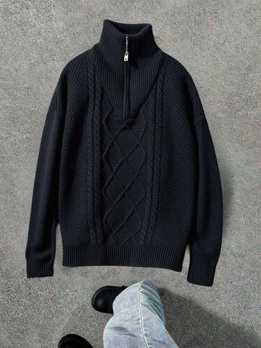 SHEIN 青少年男童休闲舒适百搭翻领拉链开衫