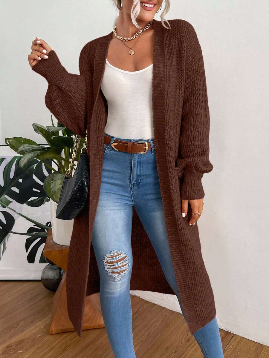 Plain Long Sleeve Cardigan, Casual Everyday Wear Burgundy Cardiganlong Cardigans Ladieslong Sweater Cardigan,Petite,Tall