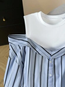 GlowEve 女式撞色条纹印花长袖衬衫 - 彩色 - 查看 3