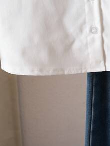 Elladie kids New Fashion Sweet Lace Collar White Long Sleeve Blouse Top For Young Girl, Versatile Undershirt Fall Winter - White - View 6