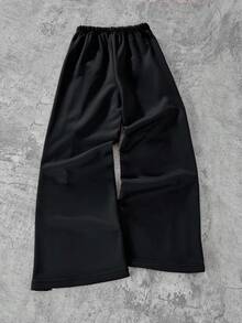 PAVTROS Loose Elastic Waist Wide Leg Pants For Tween Boy Casual Fashion Fall Winter - Black - View 2