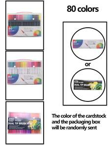 Dual Tip Brush Marker, Fine & Soft Double Tip Art Markers For Adult Kids Coloring Hand Lettering Writing Planner Journal Note Calligraphy Drawing Art Craft School Supplied Back To School - Multicolor - View 21