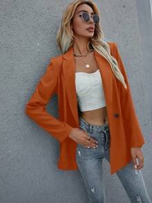 EMERY ROSE Blazer clásico de doble botonadura de manga larga, elegante para usar en la oficina