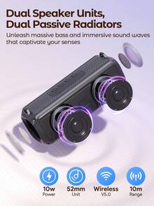 Teckwe Enceinte sans fil portable, enceinte de basses avec haut-parleur musical et lampe, enceintes stéréo de basses extérieures avec lumières RVB, autonomie toute la journée, design sac à dos, enceinte professionnelle multifonctionnelle pour le camping, les voyages et les fêtes