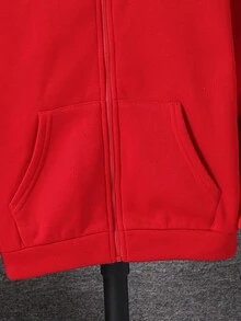 SHEIN 1 Stück Lässige Sportswear Collegestyle Retro Loose Fit Kapuzenjacke mit Pattentaschen für Tween-Jungen, geeignet für Einschulungen, Geburtstagsfeiern, Abendveranstaltungen, Aufführungen, Hochzeiten, Taufen, Eröffnungszeremonien, Alltagsnutzung, Schule, Reisen, Sport, Frühling und Herbst, Weihnachten - Rot - Übersicht 6